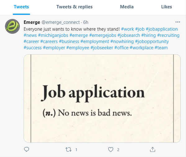 twitter for job search