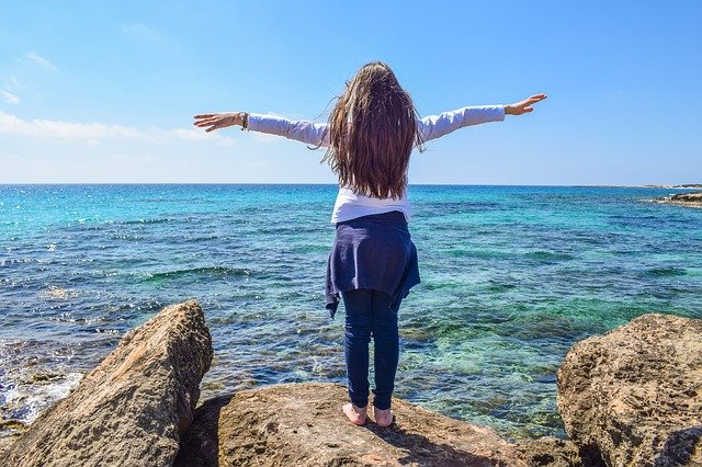 a person taking in the sea