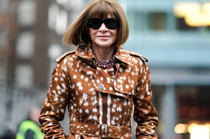 Journalist Anna Wintour in sunglasses