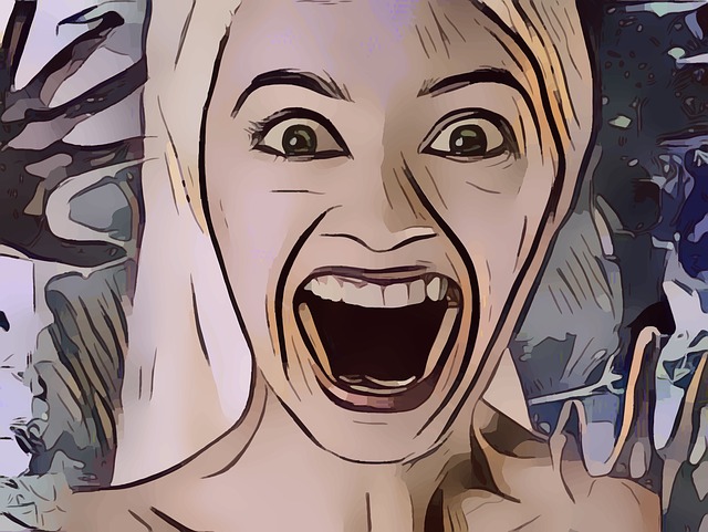 illustration of a woman shrieking