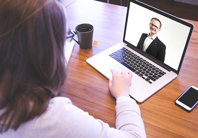 a business video call
