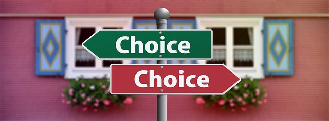 street signs that say "choice" pointing in opposite directions