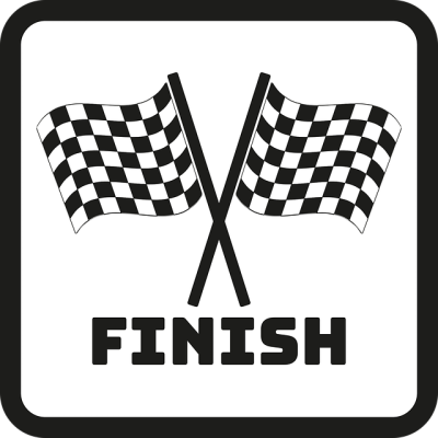 checkered flags ending the race