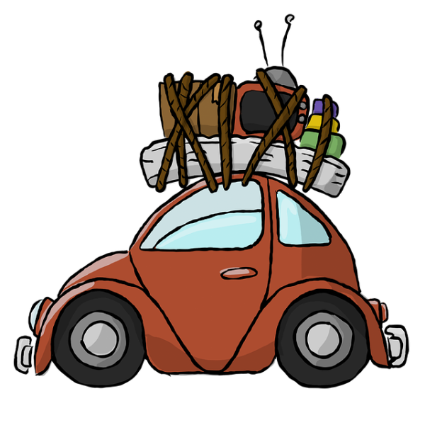 moving your stuff in a VW Beetle