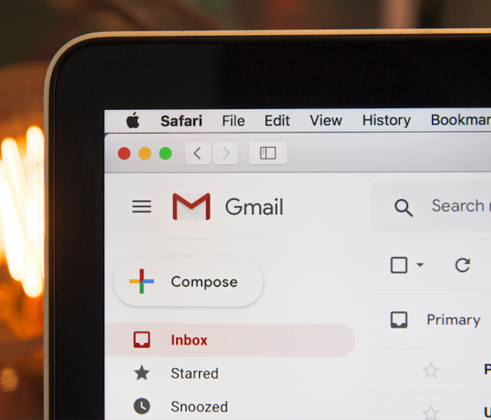 screenshot of using Gmail on a laptop