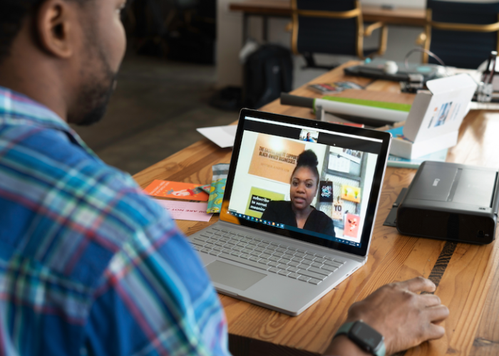 a video meeting from home